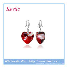 Alibaba jewelry heart of the ocean crystal 925 silver earring designs